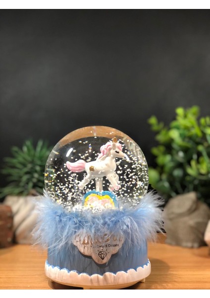 Çiko Toys Unicorn Atlı Işıklı Müzikli Kar Püskürtmeli Büyük Boy Pilli Kar Küresi fırsatları