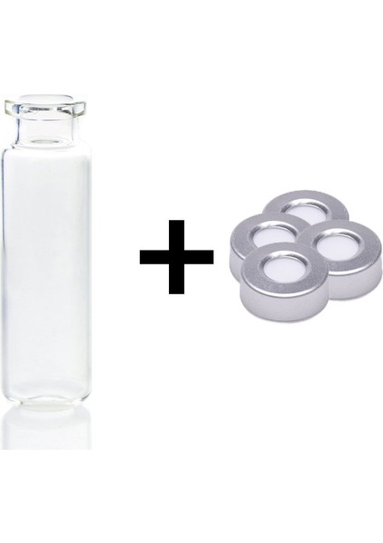 Vial Crimp Şeffaf 20 ml ve Crimp Kapak Set
