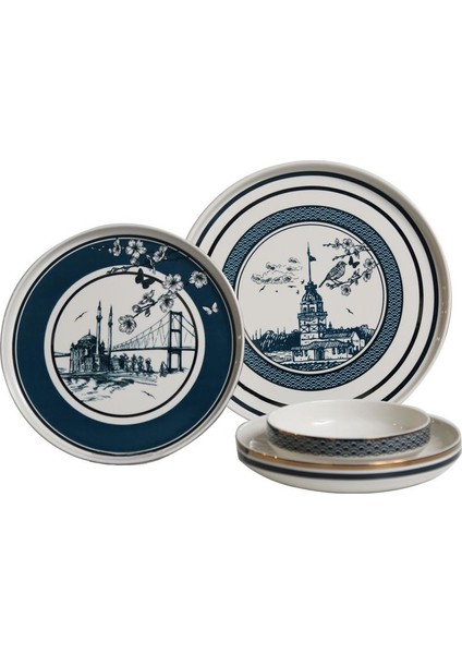 Lucky Art Lyxı 015 Tessie 24 Parça Bone Yemek Takımı