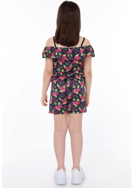 Kız Çocuk Çiçek Desenli Askılı Tulum indirimleri