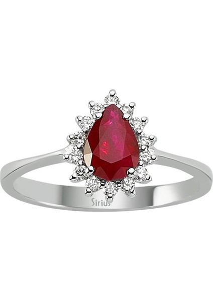 Pırlanta ve Damla Yakut Taşlı Anturaj Yüzük 0417R0128
