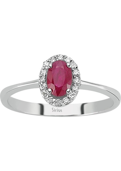 Pırlanta ve Oval Yakut Taşlı Yüzük 0417R0132