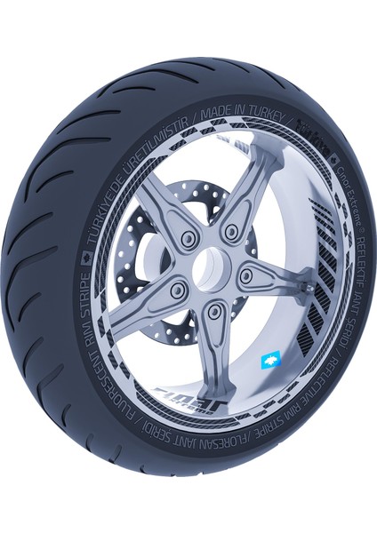 Karbon Fiber Dokulu Moto Gp Iç Dış Jant Şeridi Takım Sticker
