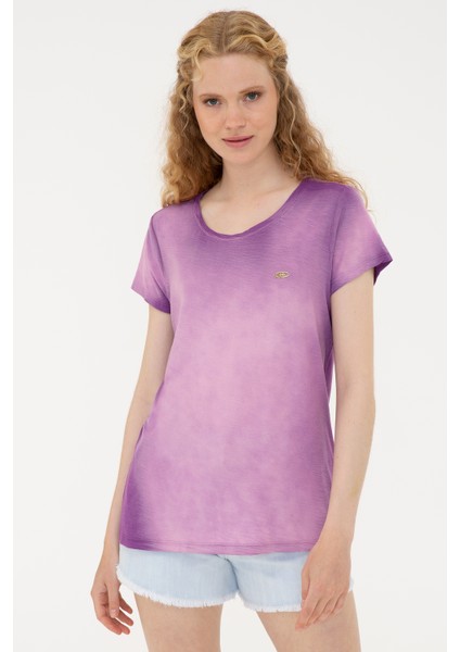 Kadın Menekşe T-Shirt 50234672-VR037