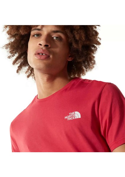 M S/s Half Dome Tee Erkek Kırmızı Outdoor Tişört NF0A4M8NV341 fırsatları
