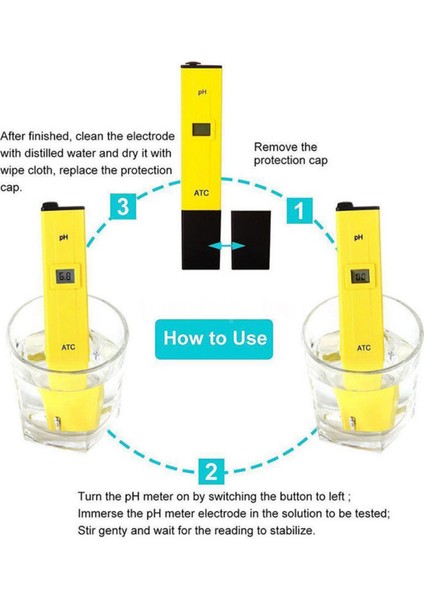 Dijital Ph Metre LCD Ekran Dijital Su Ph Tester Metre (Yurt Dışından)