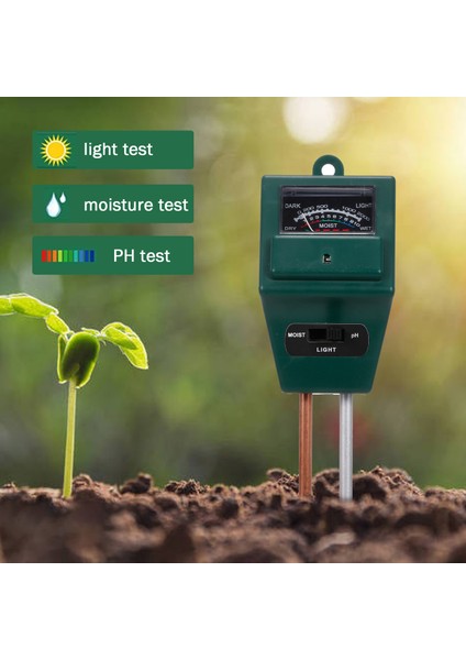 Toprak Ph Ölçer Toprak Nem Ölçer 3'ü 1 Arada Nem Işık (Yurt Dışından)