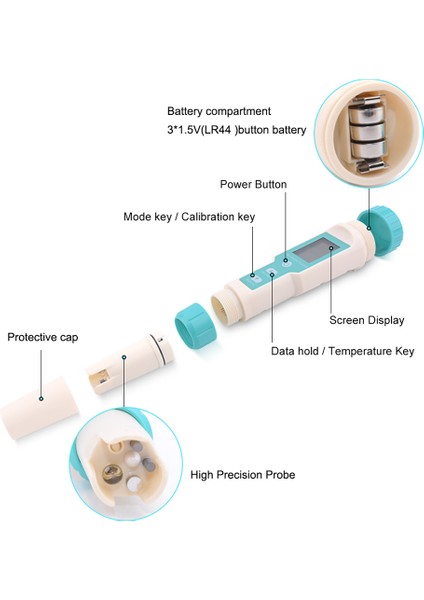 7 In 1 Ph / Tds / Ec / Orp / Sg / Tuzluluk / Sıcaklık (Yurt Dışından)