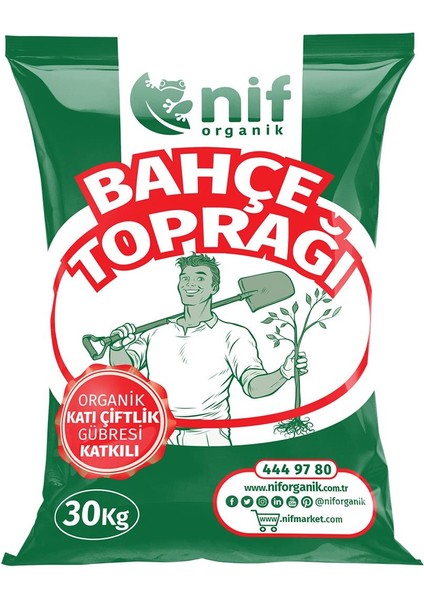 Nif Organik Bahçe Toprağı Gübreli Toprak 30 kg