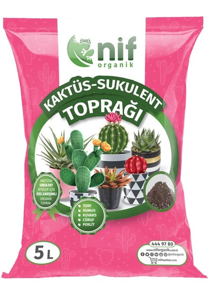 Kaktüs Sukulent Toprağı Özel Karışımlı Organik Toprak 5 Lt