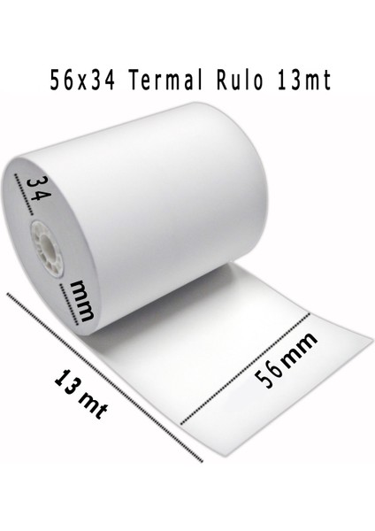 56X13 mt Yazar Kasa Pos Rulosu 50'li Paket
