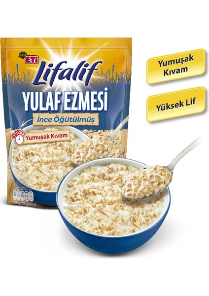 Lifalif İnce Öğütülmüş Yulaf Ezmesi 350 g x 3 Adet