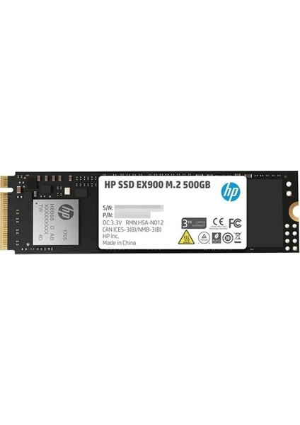 500 GB EX900 M.2 PCIe Gen3 NVME Dahili SSD Disk 2YY44AA