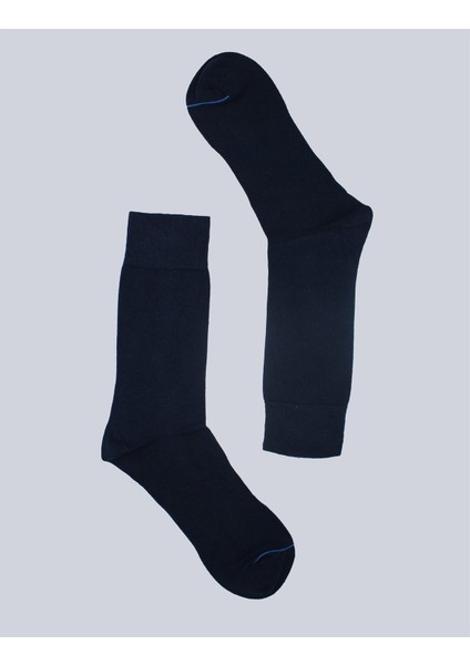 Erkek Lacivert 2'li Klasik Dikişsiz Soket Çorap