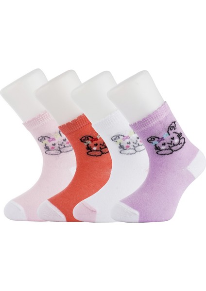 4'lü Desenli Unisex Bebek Çorabı