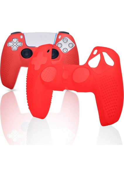 Kırmızı Playstation 5 Ps5 Kol Kılıfı Dualshock 5 Kabartmalı Kılıf