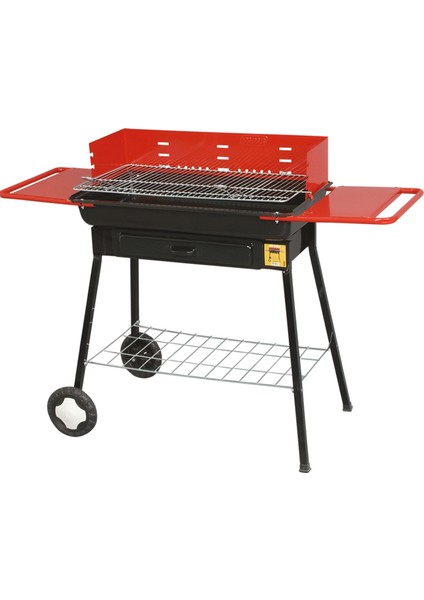 Prestij Grill Çift Tezgahlı Tekerlekli Büyük Mangal Barbekü