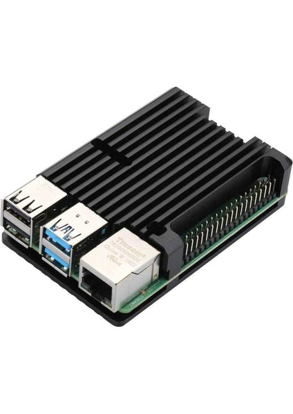 Raspberry Pi 4 Alüminyum Muhafaza Kutusu - Siyah