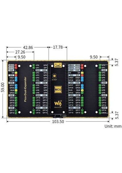 Raspberry Pi Pico Için Ikili Gpıo Genişletici - Iki Set Erkek Header