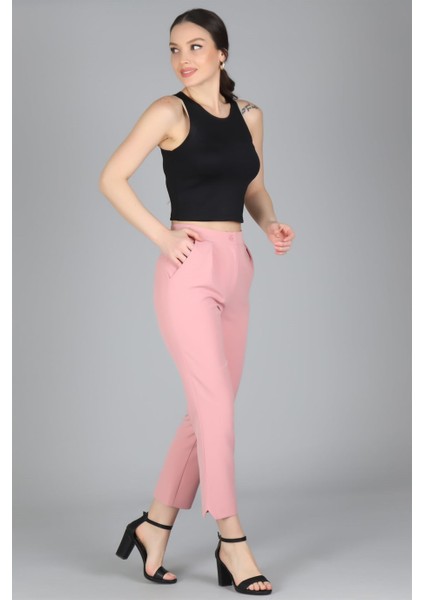 Sweetness Kadın Pembe Havuç Kesim Kumaş Pantolon modelleri