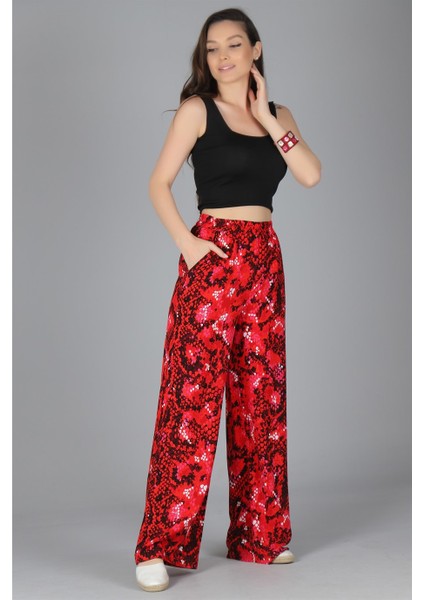 Sweetness Kadın Kırmızı Bol Paça Beli Lastikli Pantolon fiyatları
