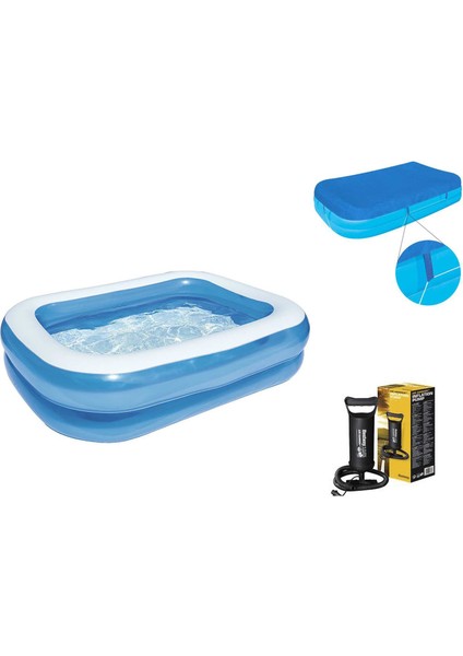 Şişme Aile Havuzu, Pompa ve Örtü Full Set-Bestway 54005-62002-58319