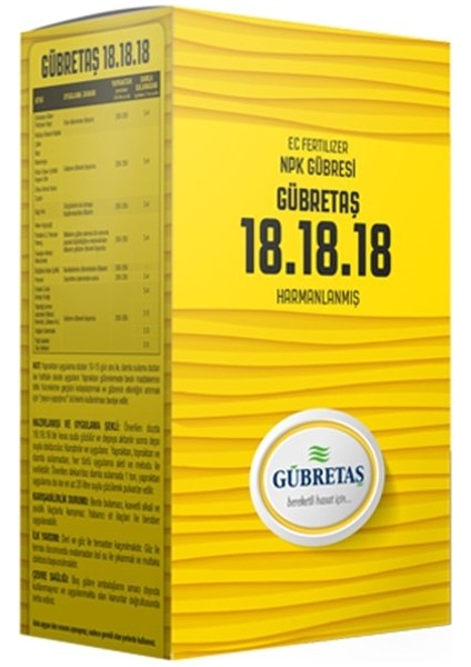 18.18.18 + Me Damlama Npk Gübresi 1 kg Azot Fosfor Potasyum Içerikli Gübre