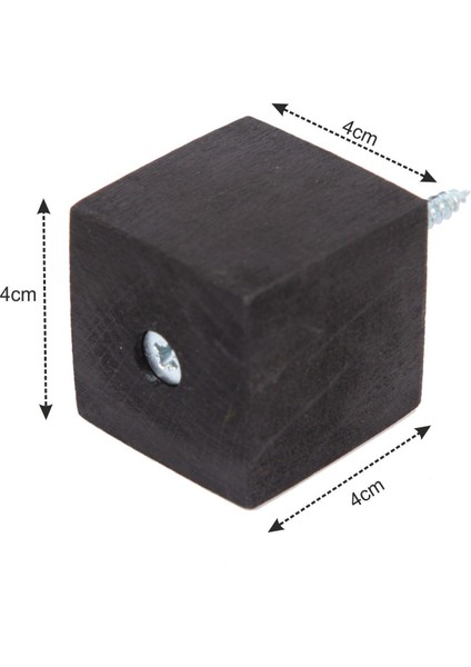 Masa Sandalye Mobilya Ünite Kanepe Sehpa Koltuk Takoz Ahşap Ayak Yükseltici 6'lı Set Boy 4 cm En 4x4 cm Siyah