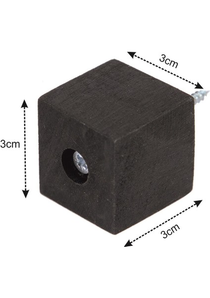 Masa Sandalye Mobilya Kanepe Ünite Koltuk Ayak Yükseltici Ahşap Takoz 6'lı Boy 3 cm En 3 cm Siyah