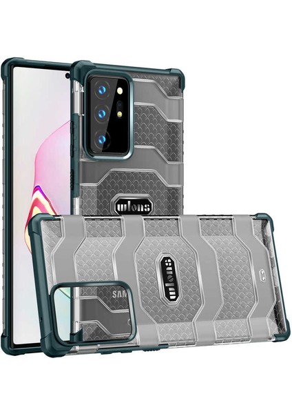 Galaxy Note 20 Ultra Kılıf Darbe Emici Ultra Koruma Military Grade Wlons Mit Kapak Yeşil
