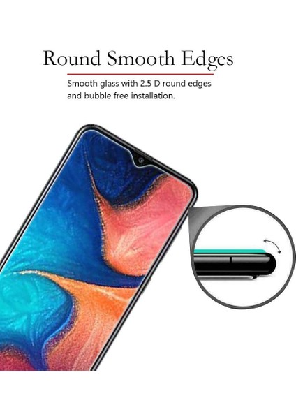 Samsung Galaxy A50 Cam Ekran Koruyucu Tam Kaplayan Mat Seramik Siyah