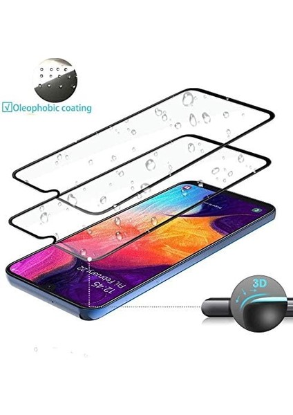 Samsung Galaxy A50 Cam Ekran Koruyucu Tam Kaplayan Esnek Mat Kobra Siyah