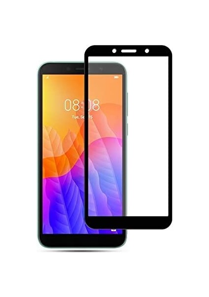 Huawei Y5P Tam Kaplayan Tamperli Cam Ekran Koruyucu Curved Kırılmaz Kenar Şeffaf