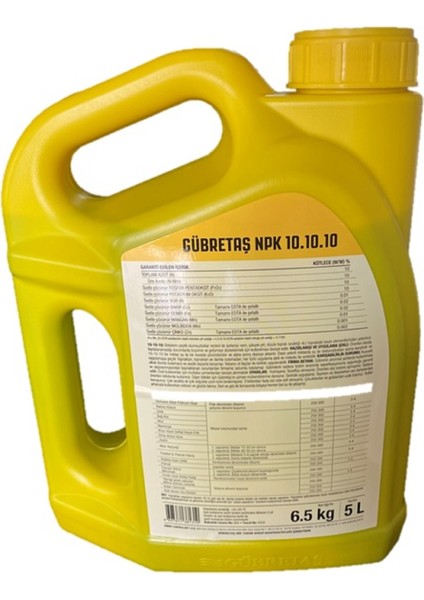 10 10 10 İz Elementli Çiçek Bitki Besini Azot Fosfor Potasyum Sıvı Yaprak Npk Gübresi 5 Lt
