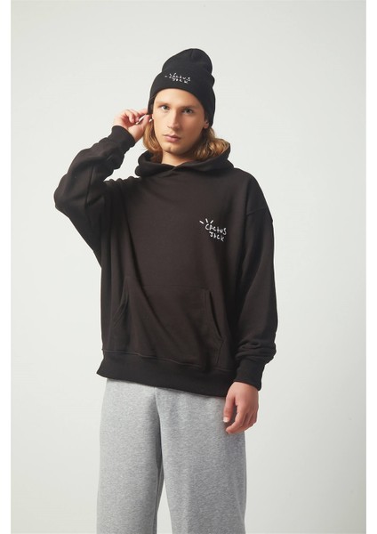 Cactus Oversıze Sweatshirt Siyah TR30013