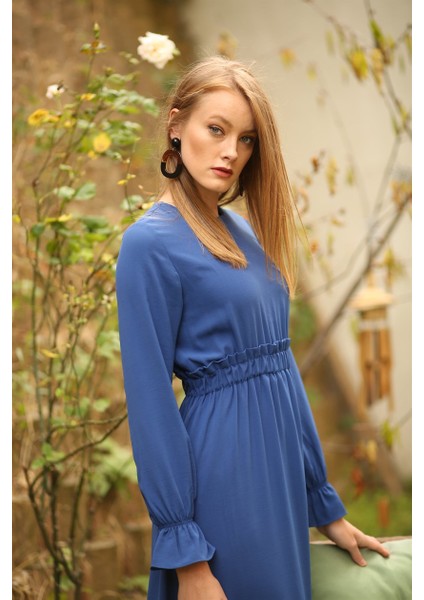 Beli Lastikli Indigo Elbise fiyatları