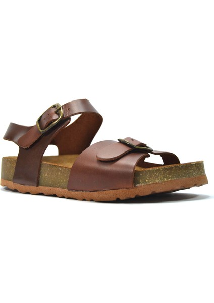 248 Deri Kahverengi Günlük Çocuk Sandalet