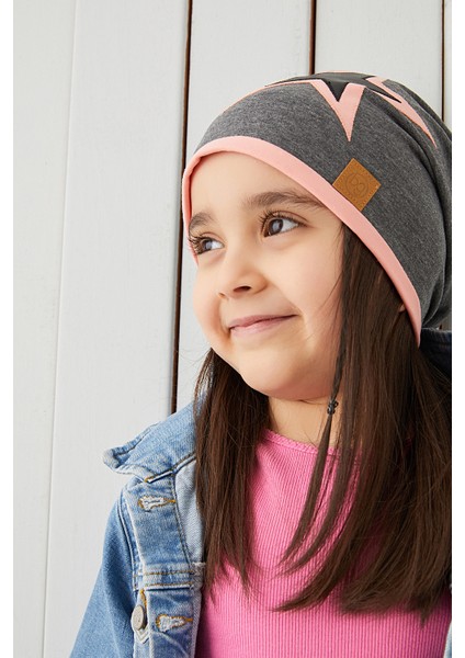 Pudra Gri Çocuk Şapka Bere Yumuşak Pamuklu Penye Yıldız Seri modelleri