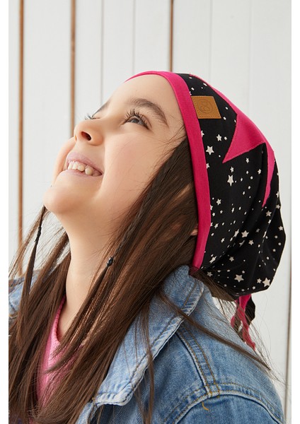 Fuşya Siyah Çocuk Şapka Bere Yumuşak Pamuklu Penye Elit Seri fiyatları