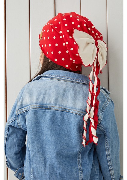 Kırmızı Beyaz Çocuk Şapka Bere Yumuşak Pamuklu Penye Elit Seri fiyatları