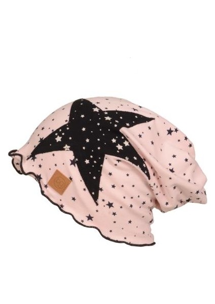 Pudra Siyah Çocuk Şapka Bere Yumuşak Pamuklu Penye Yıldız Seri fırsatları