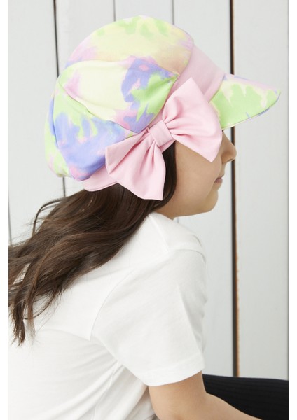 Kız Çocuk Vizyerli Şapka Yumuşak Penye Malzeme Renkli Batik Desen 4 Mevsim fiyatları