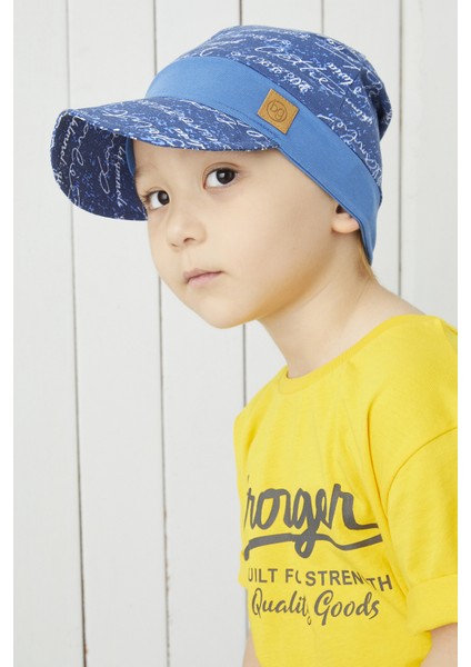 Pamuklu El Yapımı Ekstra Yumuşak Çocuk Mavi Vizyerli 4 Mevsim Penye Şapka fiyatları