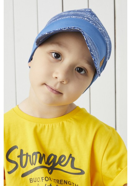 Pamuklu El Yapımı Ekstra Yumuşak Çocuk Mavi Vizyerli 4 Mevsim Penye Şapka fırsatları