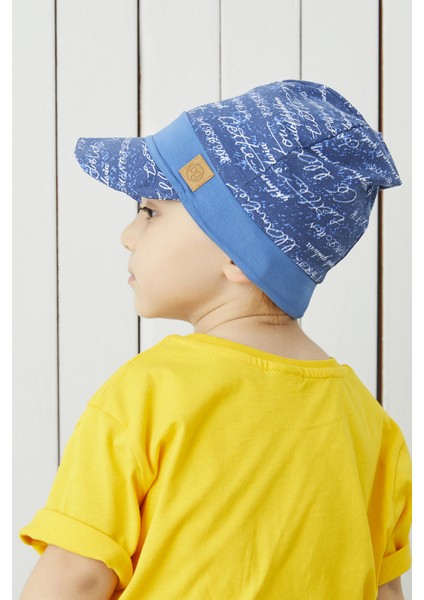 Pamuklu El Yapımı Ekstra Yumuşak Çocuk Mavi Vizyerli 4 Mevsim Penye Şapka indirimleri