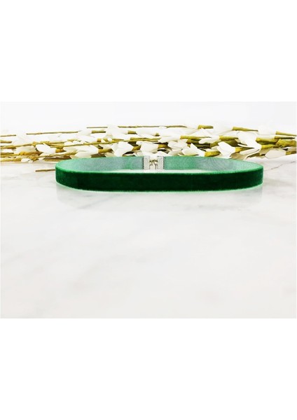 Yeşil Renk Kadife Choker Kolye