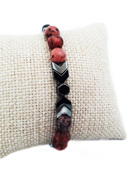 Hematit ve Jasper ve Oniks Doğal Taş Bileklik