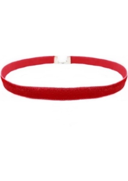 Pembe Kadife Kadın Choker Kolye