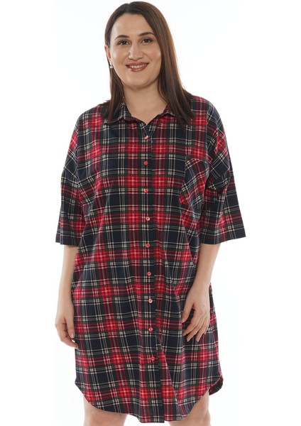 Pamuklu Büyük Beden Kısa Kol Gecelik