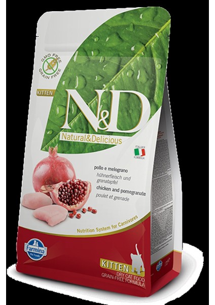 N-D Tahılsız Tavuklu Narlı Yavru Kedi Maması 1.5 kg